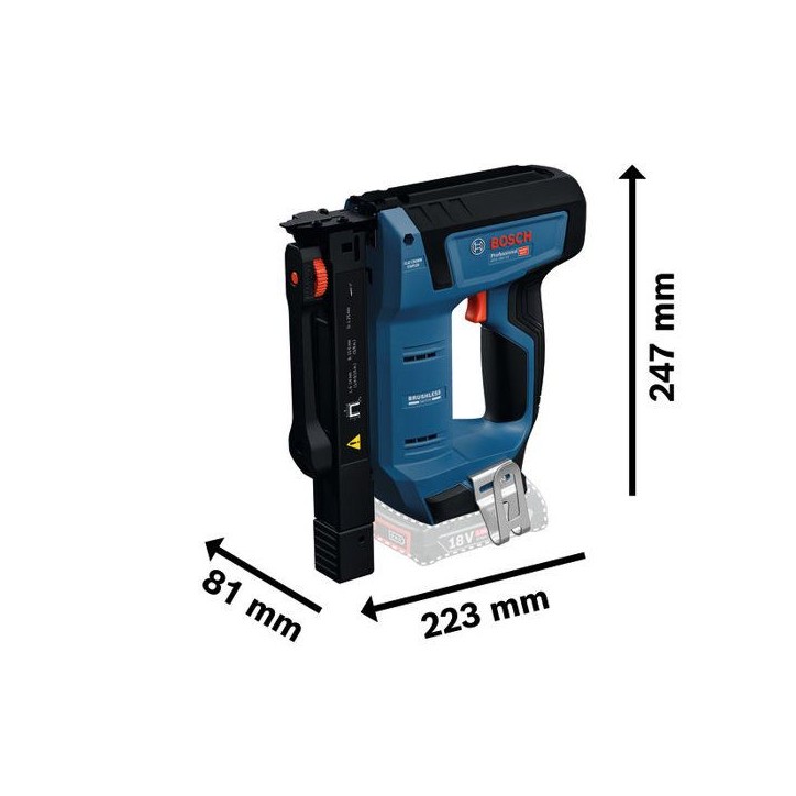 Agrafeuse a bois - BOSCH - GTH 18V-14 L-BOXX - 18V Brushless - Agrafes 6-14 mm - Systeme contre-balancier Agrafeuse a bois - BOSCH - GTH 18V-14 L-BOXX - 18V Brushless - Agrafes 6-14 mm - Systeme contre-balancier