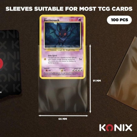 Protege-cartes - Konix - Matte Sleeves 66 x 91 mm pour compétition - 100 pochettes - Magic The Gathering, Pokémon - Rose lavan