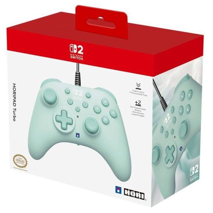 Manette de jeu - Nintendo Switch et Switch 2 - Filaire - Vert - Horipad Turbo - Boutons arriere programmables - Hori Manette de jeu - Nintendo Switch et Switch 2 - Filaire - Vert - Horipad Turbo - Boutons arriere programmables - Hori