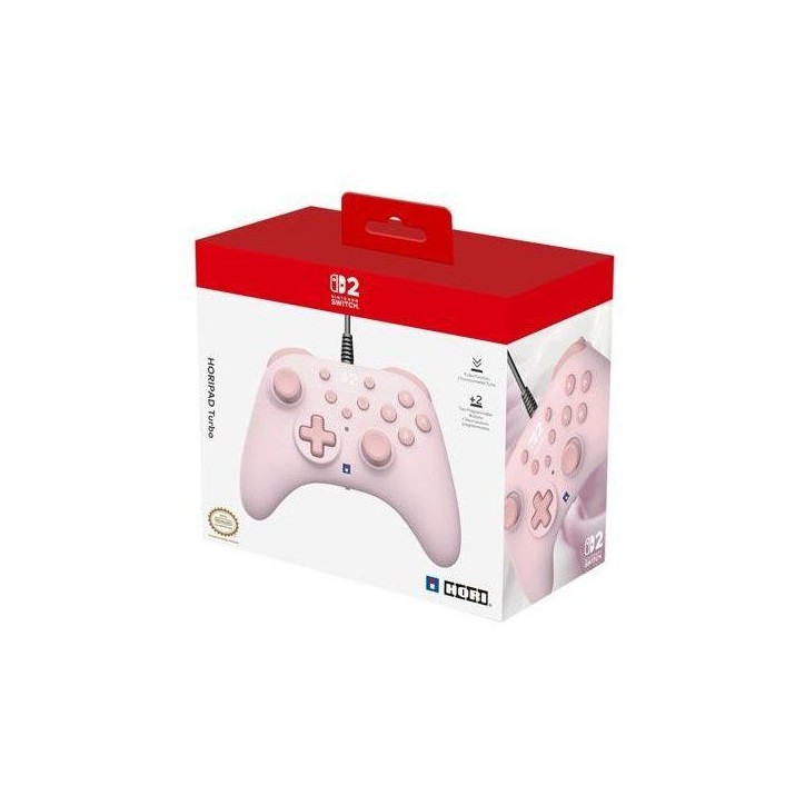 Manette de jeu - Nintendo Switch et Switch 2 - Filaire - Rose - Horipad Turbo - Boutons programmables - Hori Manette de jeu - Nintendo Switch et Switch 2 - Filaire - Rose - Horipad Turbo - Boutons programmables - Hori