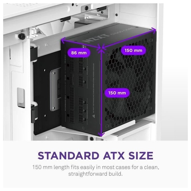 Alimentation PC - NZXT - PA-0G3BB-EU - C1000 Gold Core - 80Plus Gold - Fully-modular - ATX 3.1 Power Supply - EU Power Cord Alimentation PC - NZXT - PA-0G3BB-EU - C1000 Gold Core - 80Plus Gold - Fully-modular - ATX 3.1 Power Supply - EU Power Cord