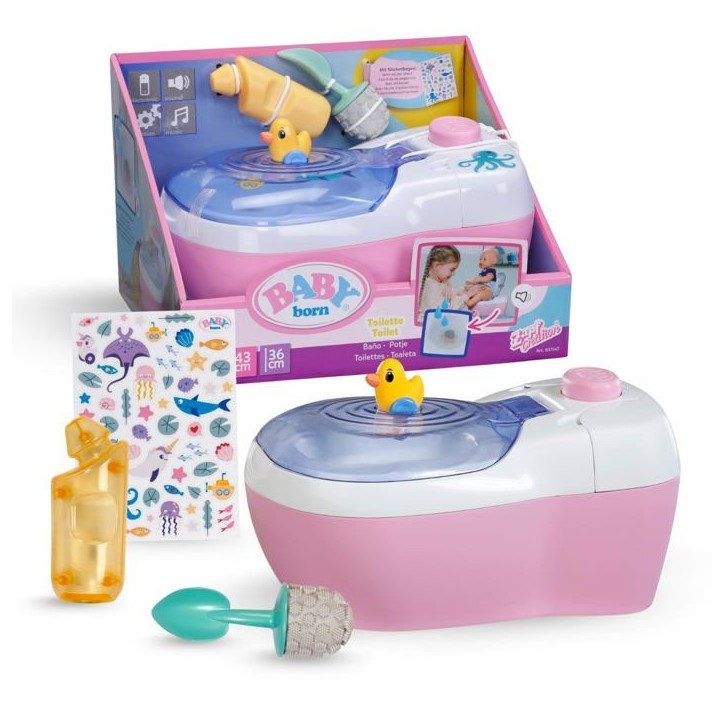 Toilettes jouet - BABY BORN - Sons et lumieres - Accessoires et autocollants inclus - Des 3 ans Toilettes jouet - BABY BORN - Sons et lumieres - Accessoires et autocollants inclus - Des 3 ans