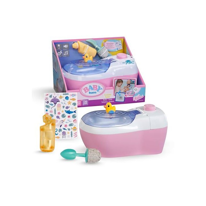 Toilettes jouet - BABY BORN - Sons et lumieres - Accessoires et autocollants inclus - Des 3 ans Toilettes jouet - BABY BORN - Sons et lumieres - Accessoires et autocollants inclus - Des 3 ans