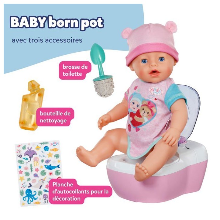 Toilettes jouet - BABY BORN - Sons et lumieres - Accessoires et autocollants inclus - Des 3 ans Toilettes jouet - BABY BORN - Sons et lumieres - Accessoires et autocollants inclus - Des 3 ans