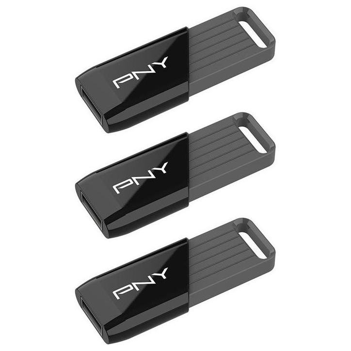 Pack de 3 Clés USB 3.2 - PNY - Attaché X - 128 Go - Jusqu'a 130 Mo/s Pack de 3 Clés USB 3.2 - PNY - Attaché X - 128 Go - Jusqu'a 130 Mo/s