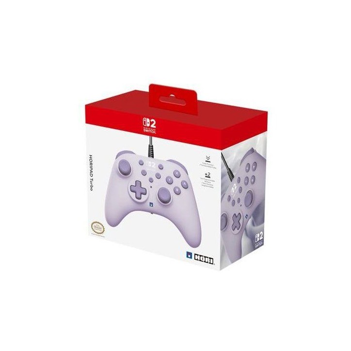 Manette de jeu - Nintendo Switch et Switch 2 - Filaire - Lavande - Horipad Turbo - Boutons arriere programmables - Hori Manette de jeu - Nintendo Switch et Switch 2 - Filaire - Lavande - Horipad Turbo - Boutons arriere programmables - Hori