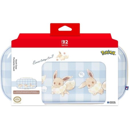 Pochette rigide de protection et transport console - Nintendo Switch et Switch 2 - Hori - Pokémon - Motif Évoli Cottage Core