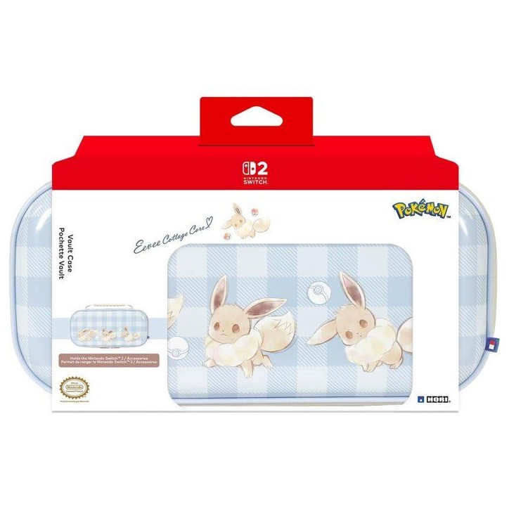 Pochette rigide de protection et transport console - Nintendo Switch et Switch 2 - Hori - Pokémon - Motif Évoli Cottage Core