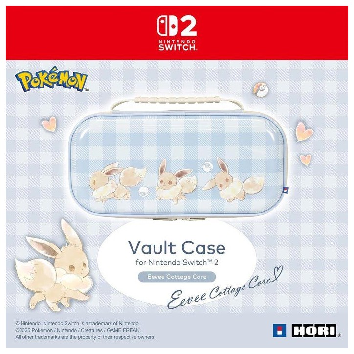 Pochette rigide de protection et transport console - Nintendo Switch et Switch 2 - Hori - Pokémon - Motif Évoli Cottage Core