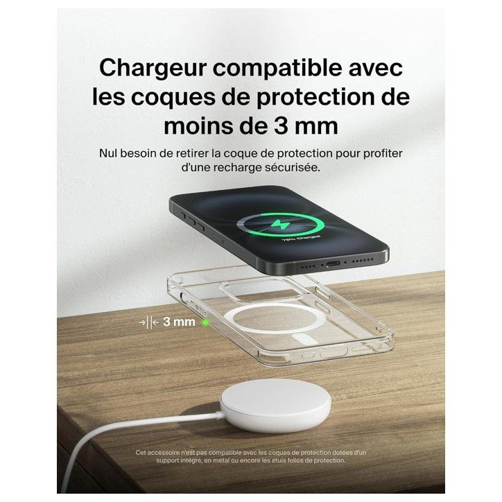 Pad de recharge - BELKIN - USB-C - 15 W - Blanc