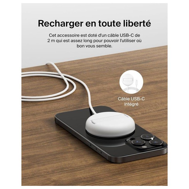 Pad de recharge - BELKIN - USB-C - 15 W - Blanc