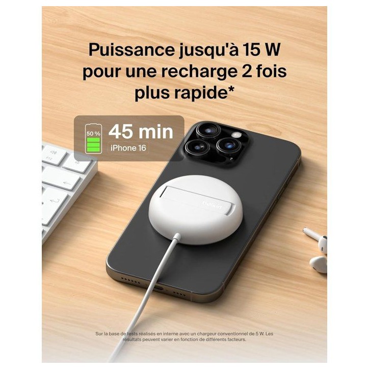 Pad de recharge - BELKIN - USB-C - 15 W - Blanc