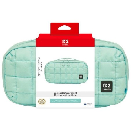Housse de transport pour jeux - Nintendo Switch 2 - Hori - Puff Pouch - Étui rembourré - Vert Cozy Green
