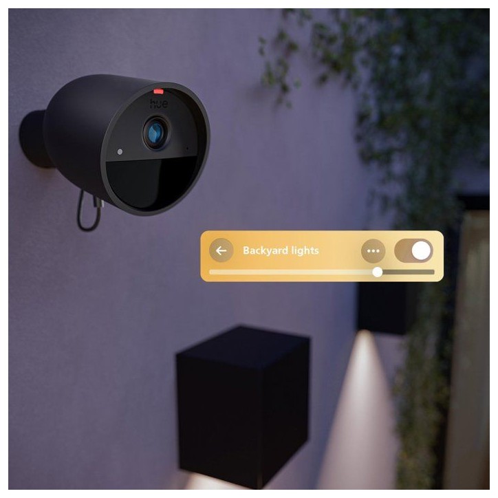 Caméra connectée - Philips Hue - Extérieur - Filaire - Vision nocture - 2K - Bureau - Noir Caméra connectée - Philips Hue - Extérieur - Filaire - Vision nocture - 2K - Bureau - Noir