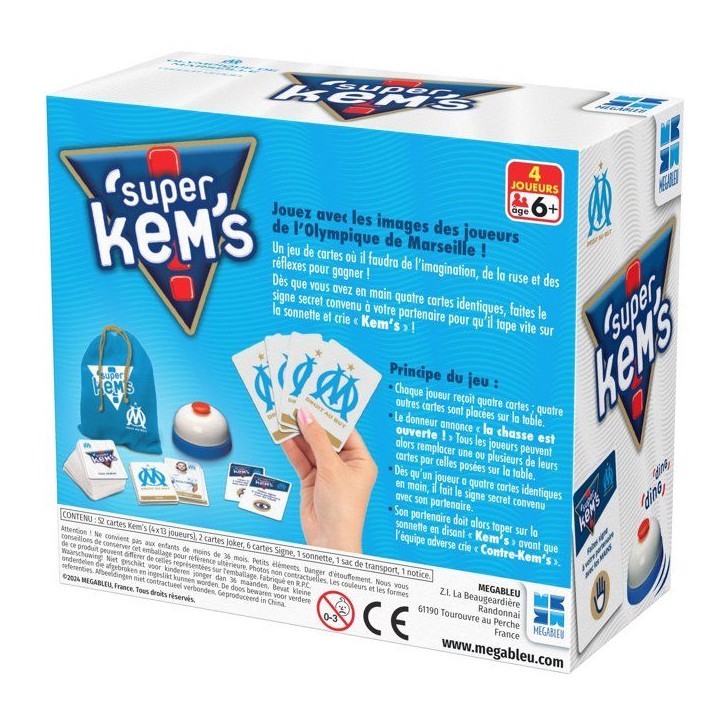 Super Kems Olympique de Marseille - Jeu de société - MEGABLEU - Des 6 ans Super Kems Olympique de Marseille - Jeu de société - MEGABLEU - Des 6 ans