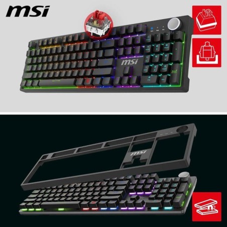 Clavier gamer filaire - Switches mécaniques Red - MSI FORGE GK320 - Format standard - RGB - Noir