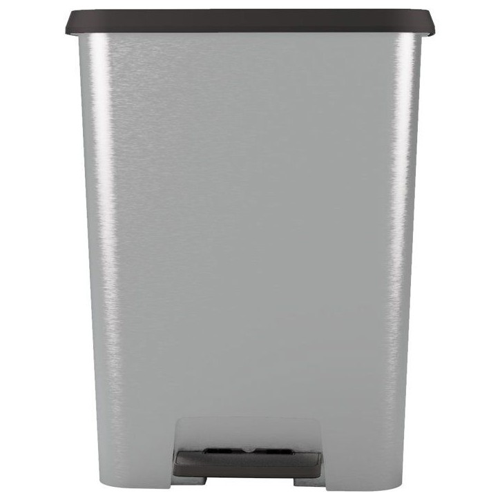 Pédale de tri a pédale Duo - CURVER - COMPATTA - 23 L + 23 L - Gris aspect métal - Polypropylene