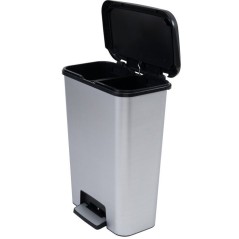 Pédale de tri a pédale Duo - CURVER - COMPATTA - 23 L + 23 L - Gris