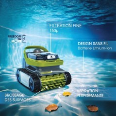 Robot de piscine a batterie - ZODIAC - PIXEL OP 3220 - Fond et parois