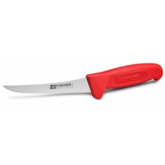 Couteau a désosser - FISHER - Courbe Pro surmoulé - Lame 13 cm - Rou