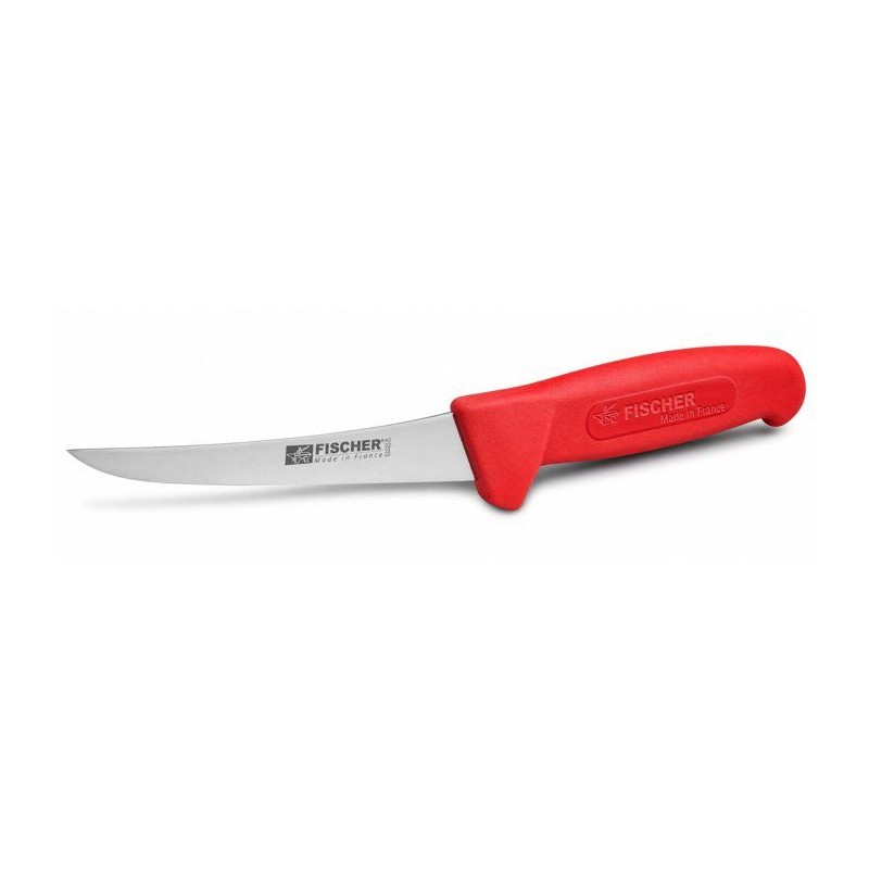 Couteau a désosser - FISHER - Courbe Pro surmoulé - Lame 13 cm - Rou