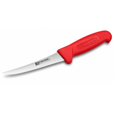 Couteau a désosser - FISHER - Courbe Pro surmoulé - Lame 13 cm - Rouge