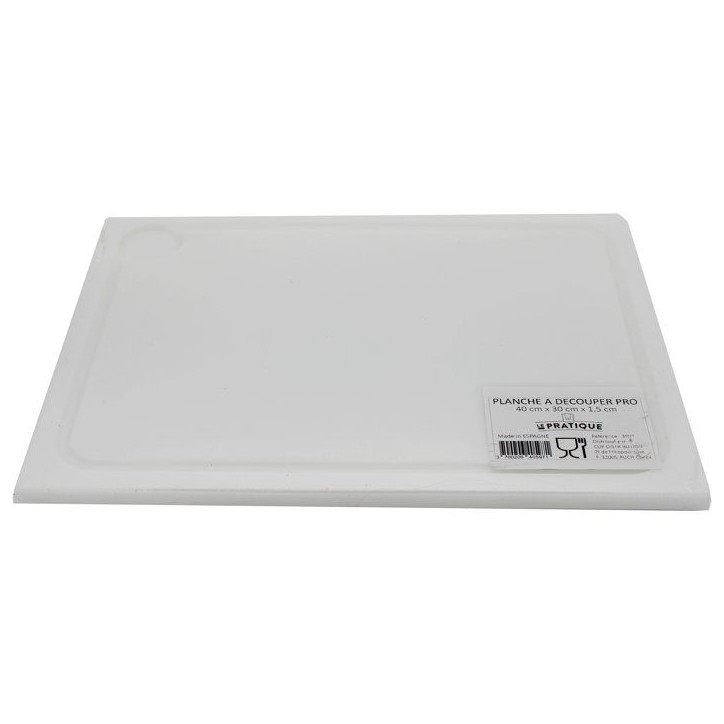 Planche a découper - LE PRATIQUE - PRO - 40 x 30 x 1,5 cm - Avec rigole et récupérateur de jus Planche a découper - LE PRATIQUE - PRO - 40 x 30 x 1,5 cm - Avec rigole et récupérateur de jus
