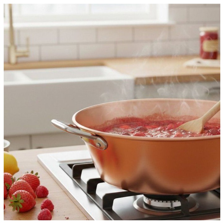 Bassine a confiture - LE PRATIQUE - Cuivre - Ø 38 cm - 9 L - Épaisseur 12/10 - Anses fonte Bassine a confiture - LE PRATIQUE - Cuivre - Ø 38 cm - 9 L - Épaisseur 12/10 - Anses fonte