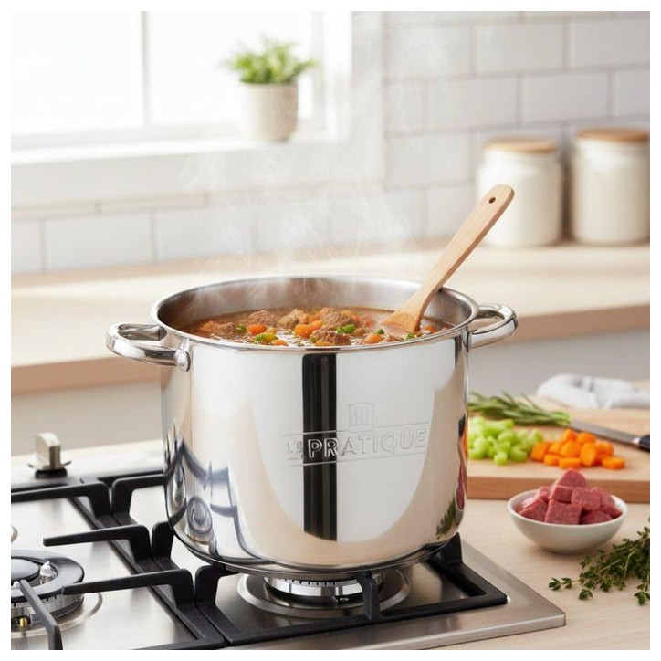 Traiteur - LE PRATIQUE - Inox - Ø 28 cm - 14 L - Couvercle verre Traiteur - LE PRATIQUE - Inox - Ø 28 cm - 14 L - Couvercle verre