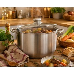 Traiteur - BAUMALU - Inox - Ø 36 cm - 32 L - Couvercle inox