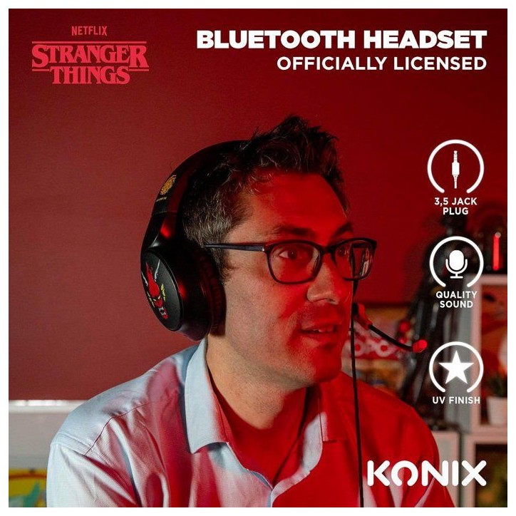 Casque gaming circum-aural - Filaire - Konix - Stranger Things - PC, PS5, Switch 2 et Xbox - Microphone - Câble 1,5 m