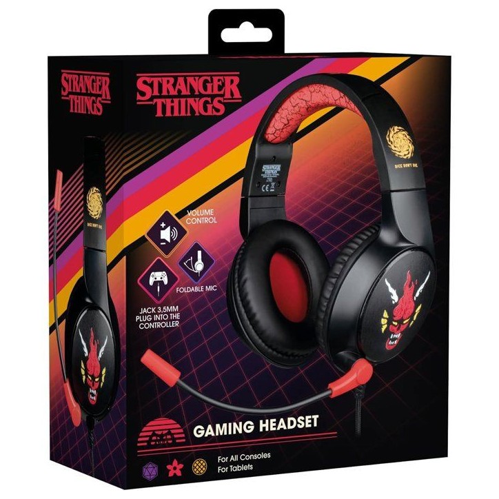 Casque gaming circum-aural - Filaire - Konix - Stranger Things - PC, PS5, Switch 2 et Xbox - Microphone - Câble 1,5 m