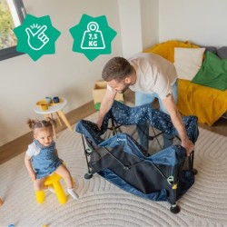 Badabulle Lit Parapluie Easy Clip - Facile a plier et déplier - Lit L