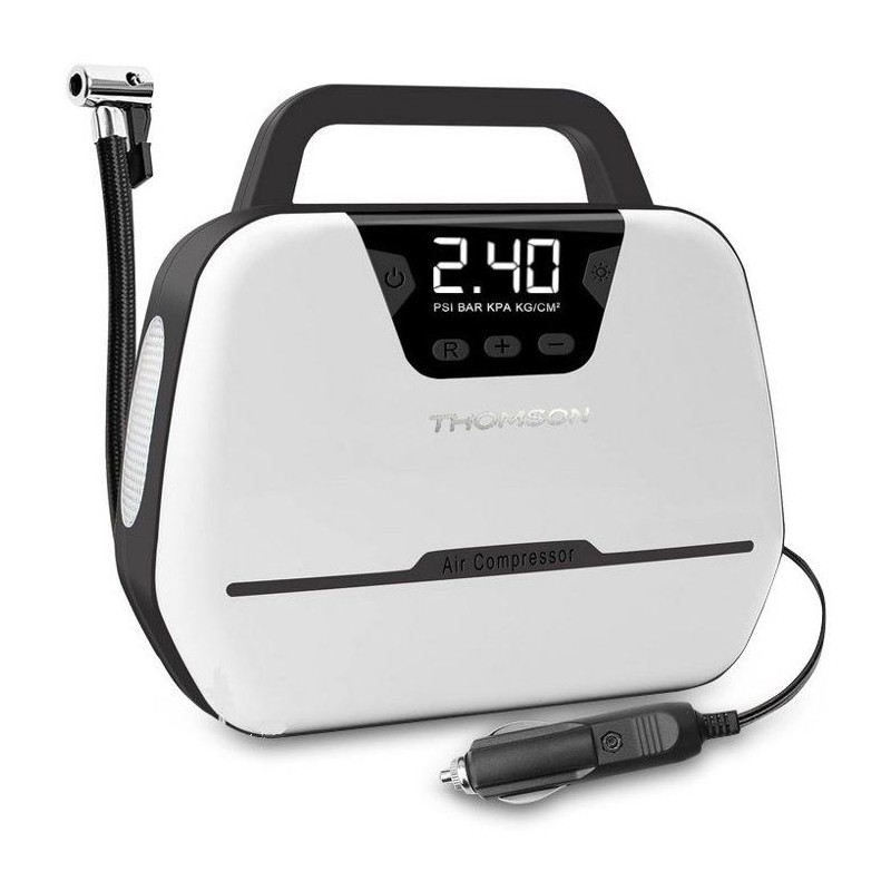 Compresseur d'air - THOMSON - 12V - Ecran digital LCD - Lampe de trava