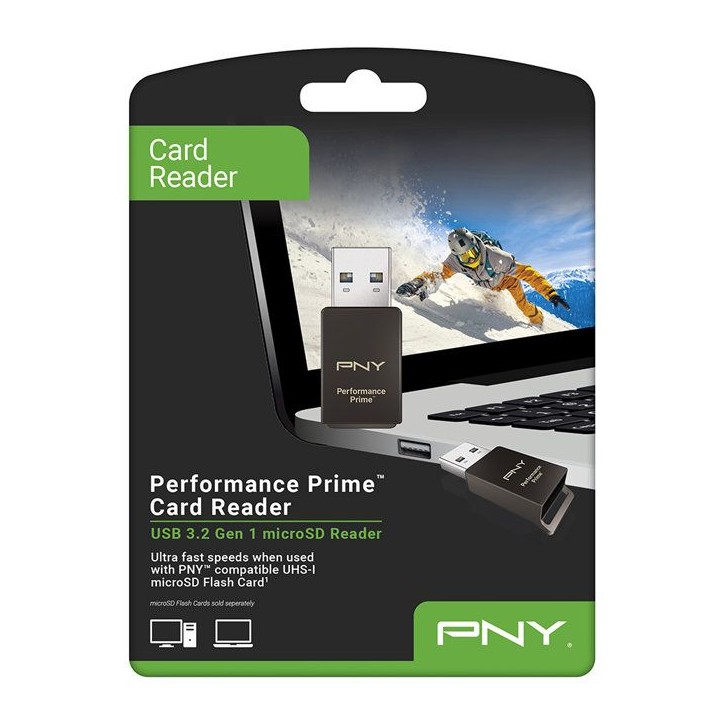 Lecteur de carte micro-SD - PNY - P-CRUAUSDDG3CPPR-GE - Prime USB 3.2 - Compatible universel - Haute performance Lecteur de carte micro-SD - PNY - P-CRUAUSDDG3CPPR-GE - Prime USB 3.2 - Compatible universel - Haute performance