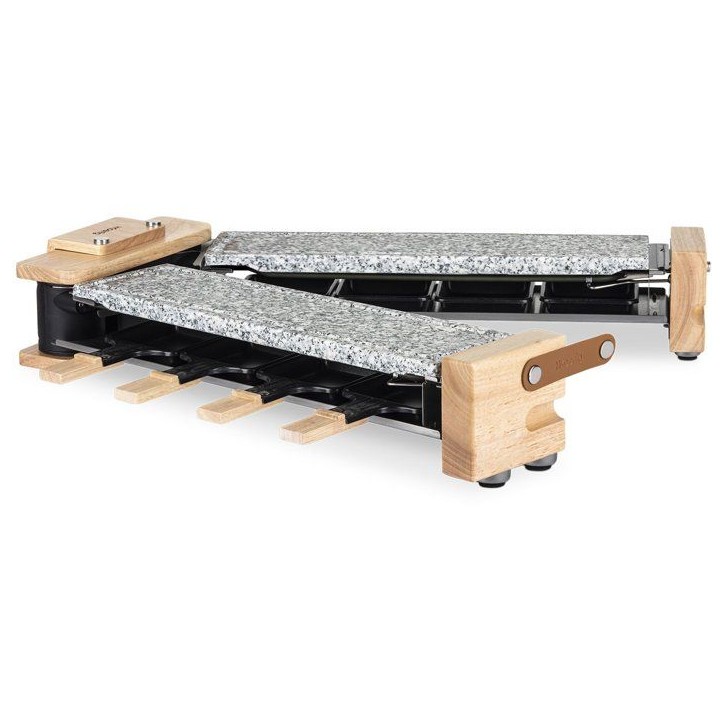 Appareil a raclette - HKoeNIG - WOD362 - 1400 W - Jusqu'a 8 personnes - Pierre a cuire base rotative - Design bois Appareil a raclette - HKoeNIG - WOD362 - 1400 W - Jusqu'a 8 personnes - Pierre a cuire base rotative - Design bois