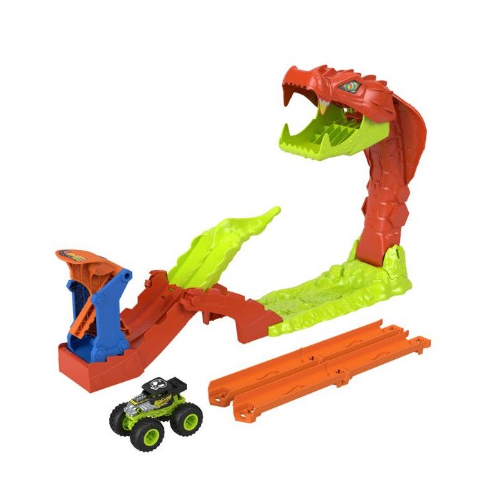 Coffret Monster Trucks - JJN44 - Bone Shaker inclus - 4 pistes 15 cm - Lanceur et éléments repositionnables Coffret Monster Trucks - JJN44 - Bone Shaker inclus - 4 pistes 15 cm - Lanceur et éléments repositionnables