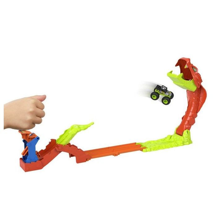 Coffret Monster Trucks - JJN44 - Bone Shaker inclus - 4 pistes 15 cm - Lanceur et éléments repositionnables Coffret Monster Trucks - JJN44 - Bone Shaker inclus - 4 pistes 15 cm - Lanceur et éléments repositionnables