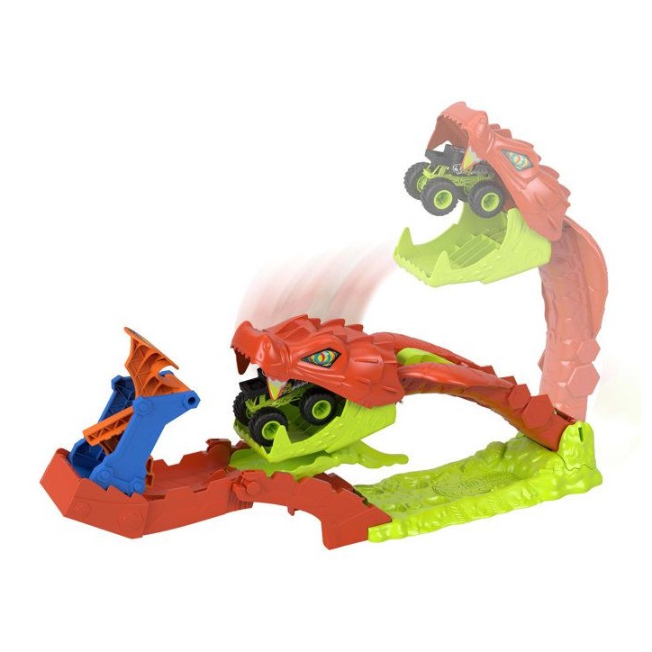 Coffret Monster Trucks - JJN44 - Bone Shaker inclus - 4 pistes 15 cm - Lanceur et éléments repositionnables Coffret Monster Trucks - JJN44 - Bone Shaker inclus - 4 pistes 15 cm - Lanceur et éléments repositionnables
