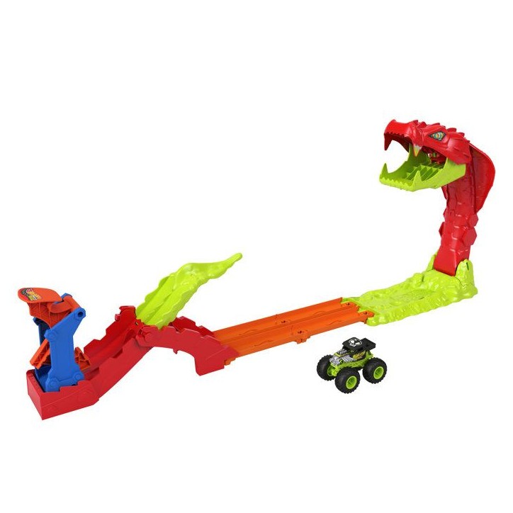 Coffret Monster Trucks - JJN44 - Bone Shaker inclus - 4 pistes 15 cm - Lanceur et éléments repositionnables Coffret Monster Trucks - JJN44 - Bone Shaker inclus - 4 pistes 15 cm - Lanceur et éléments repositionnables