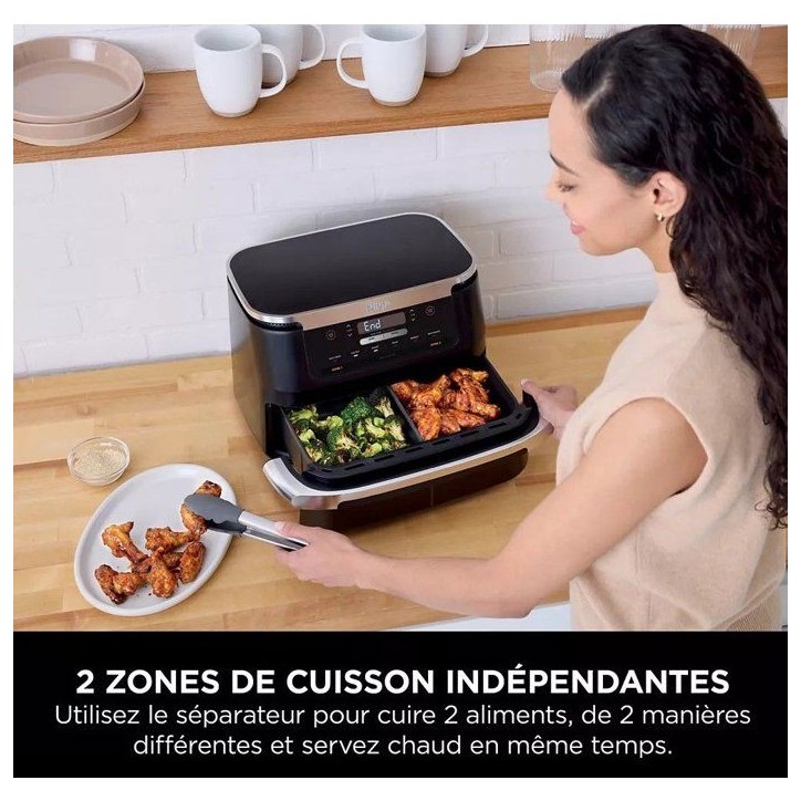 Friteuse sans huile NINJA - Foodi Max Dual Zone AF550EU - Capacité 6,6L - 2470W - Noir Friteuse sans huile NINJA - Foodi Max Dual Zone AF550EU - Capacité 6,6L - 2470W - Noir