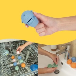 Badabulle Lot de 4 Aspergeurs de bain - Jouets de Bain en Silicone Sou