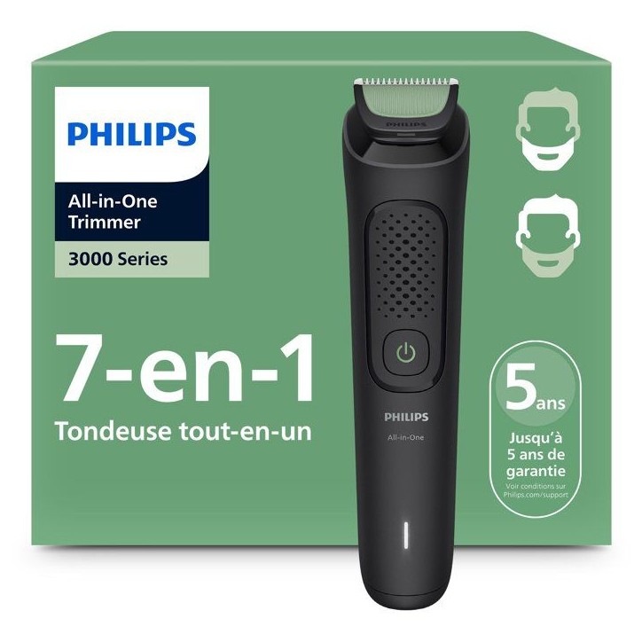 Tondeuse multi-usages - PHILIPS - Série 3000 - 7 en 1 - 6 hauteurs de coupe - Autonomie 60 min Tondeuse multi-usages - PHILIPS - Série 3000 - 7 en 1 - 6 hauteurs de coupe - Autonomie 60 min