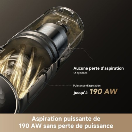 Dreame R20 Slim - Aspirateur Balai sans Fil - Puissance 24 kPa - Autonomie 90min - Écran LED - Compartiment a Poussiere de 0,5L