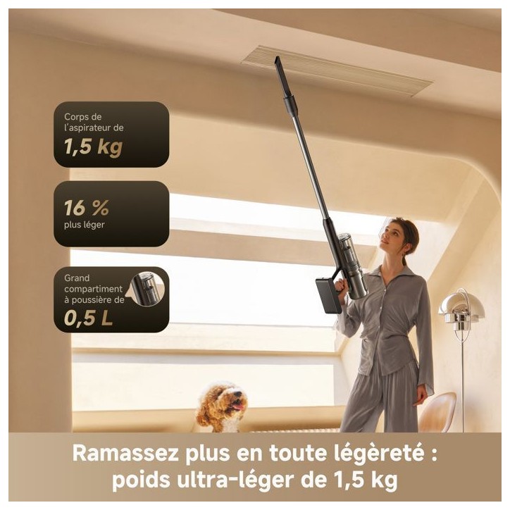 Dreame R20 Slim - Aspirateur Balai sans Fil - Puissance 24 kPa - Autonomie 90min - Écran LED - Compartiment a Poussiere de 0,5L Dreame R20 Slim - Aspirateur Balai sans Fil - Puissance 24 kPa - Autonomie 90min - Écran LED - Compartiment a Poussiere de 0,5L