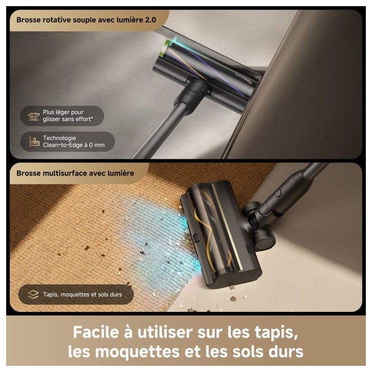 Dreame R20 Slim - Aspirateur Balai sans Fil - Puissance 24 kPa - Autonomie 90min - Écran LED - Compartiment a Poussiere de 0,5L Dreame R20 Slim - Aspirateur Balai sans Fil - Puissance 24 kPa - Autonomie 90min - Écran LED - Compartiment a Poussiere de 0,5L