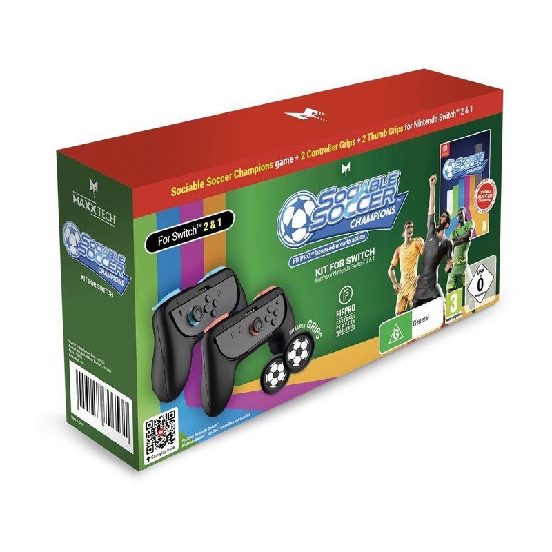 Sociable Soccer Champions Kit for Switch 1 & 2 + Grips Ballon - Jeu Ni