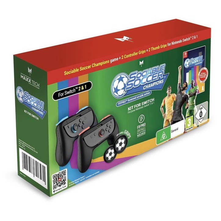 Sociable Soccer Champions Kit for Switch 1 & 2 + Grips Ballon - Jeu Nintendo Switch Sociable Soccer Champions Kit for Switch 1 & 2 + Grips Ballon - Jeu Nintendo Switch