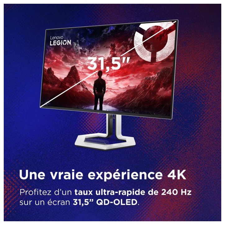 Ecran PC Gamer LENOVO Legion 32UD-10 - 31,5 - UHD - 240Hz - Dalle QD-OLED - 0,03ms - HDR10 - Dolby Vision Ecran PC Gamer LENOVO Legion 32UD-10 - 31,5 - UHD - 240Hz - Dalle QD-OLED - 0,03ms - HDR10 - Dolby Vision