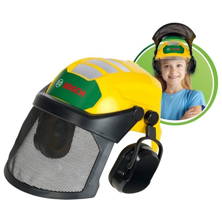 Set bûcheron Bosch - KLEIN - 8197 - Tronçonneuse électronique, casque avec visiere et gants - Jouet d'imitation - Des 3 ans Set bûcheron Bosch - KLEIN - 8197 - Tronçonneuse électronique, casque avec visiere et gants - Jouet d'imitation - Des 3 ans